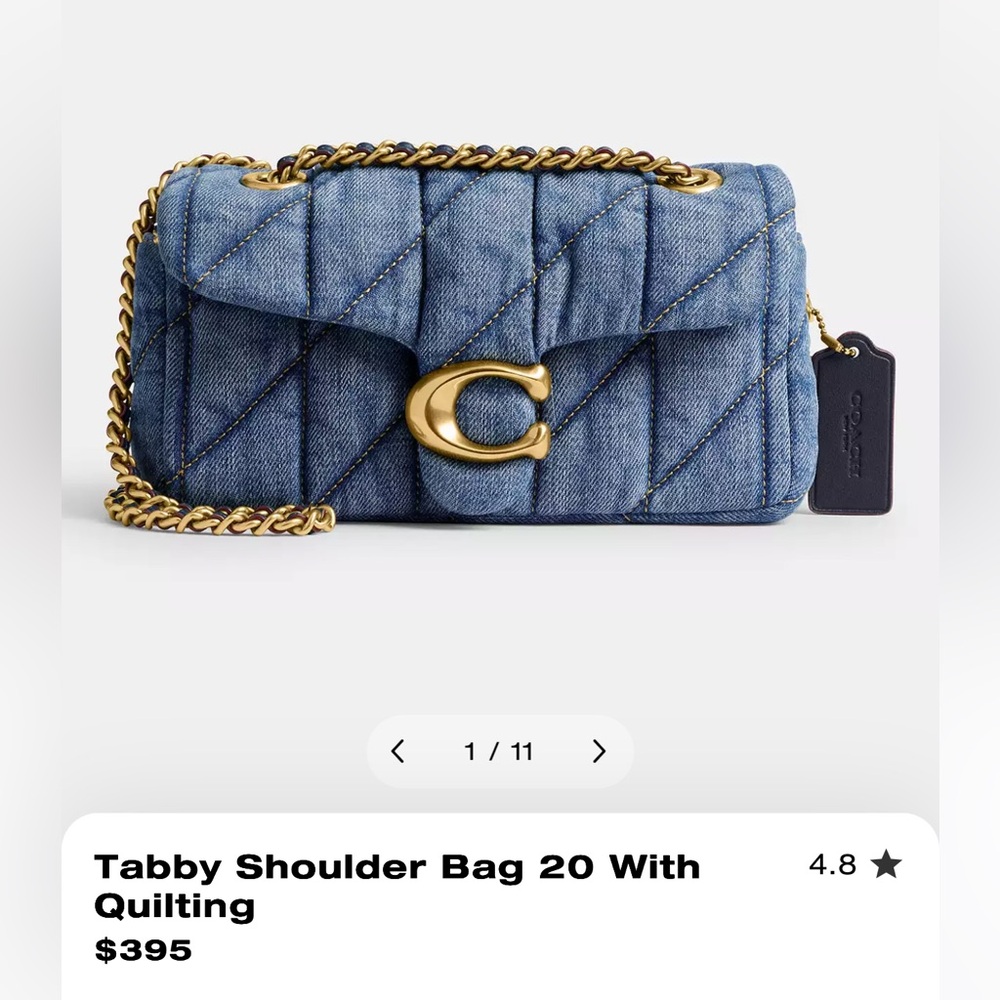 Coach Quilted Denim Shoulder Bag - Tabby 20
